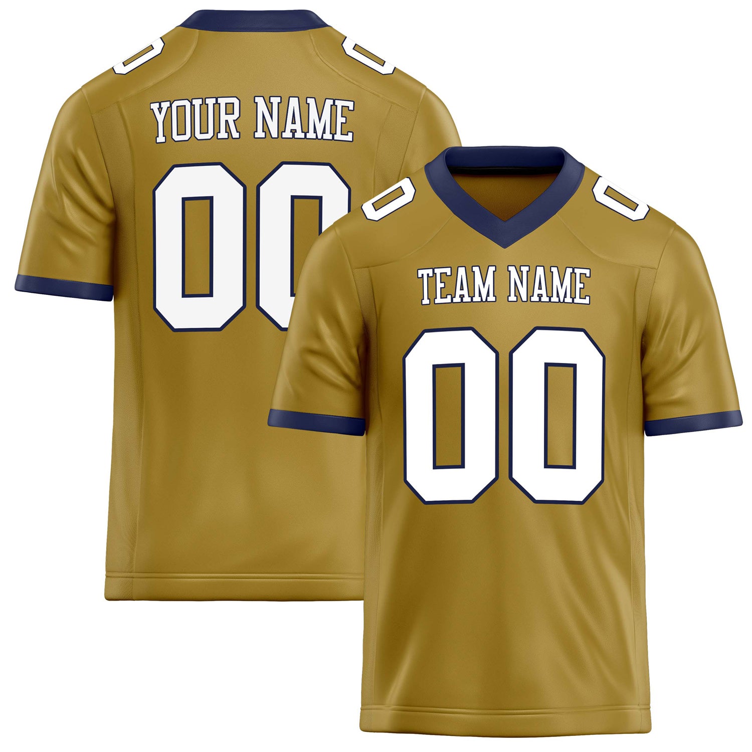 Personalized Old Gold White Solid Colour Football Jersey FT02240730OL320