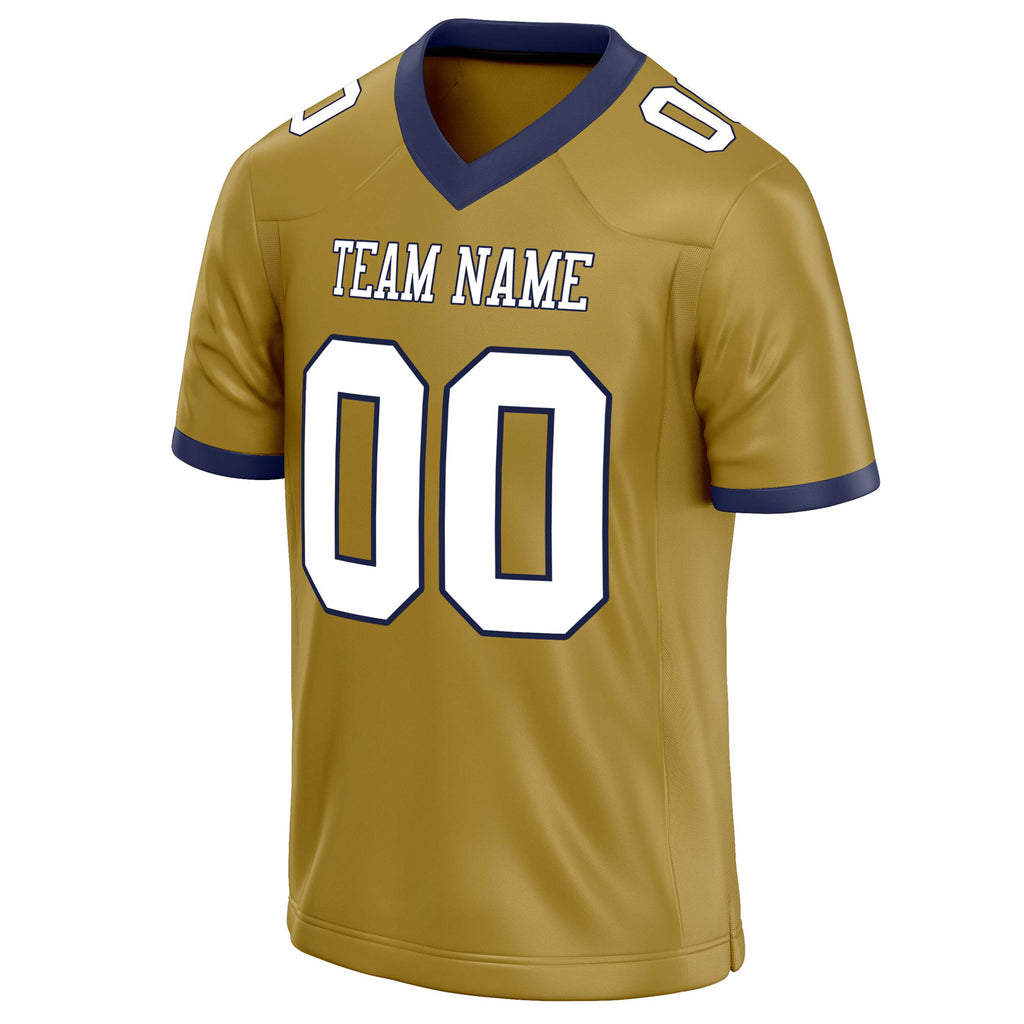 Personalized Old & Gold White Solid Colour Football Jersey