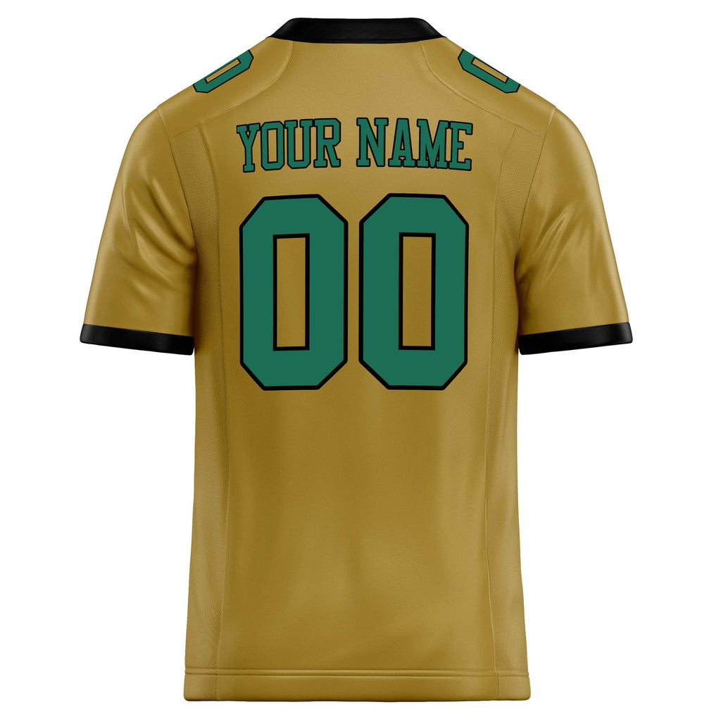 Personalized Old & Gold green Solid Colour Football Jersey