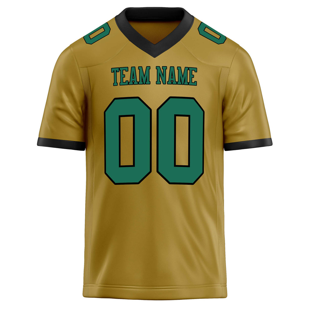 Personalized Old & Gold green Solid Colour Football Jersey