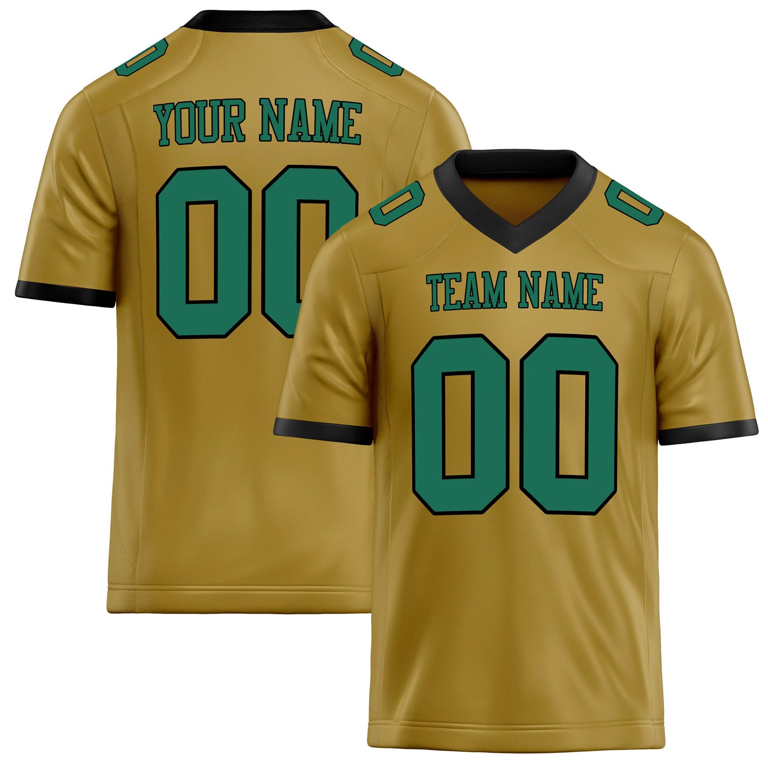 Personalized Old Gold green Solid Colour Football Jersey FT02240730OL321