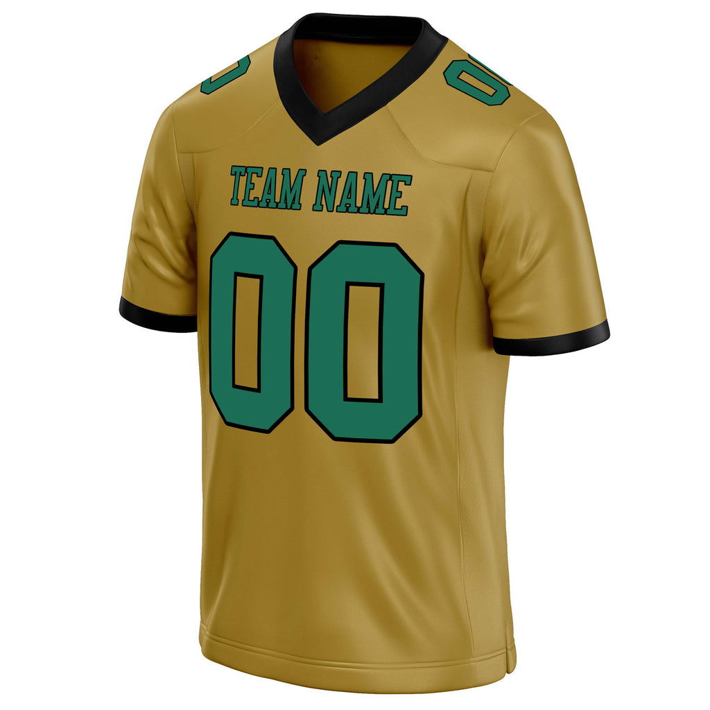 Personalized Old & Gold green Solid Colour Football Jersey