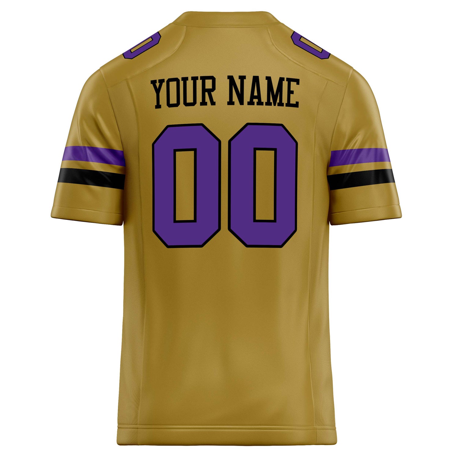 Personalized Old & Gold Purple Solid Colour Football Jersey
