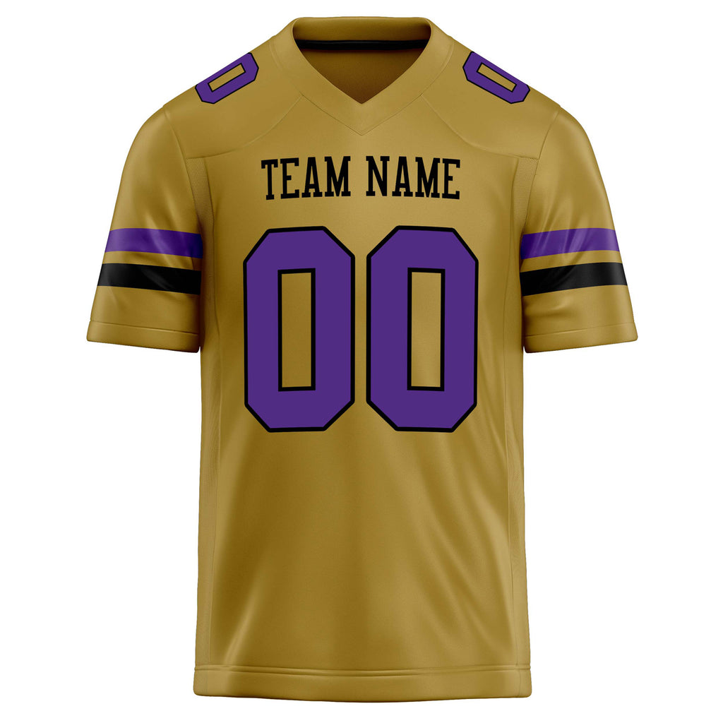 Personalized Old & Gold Purple Solid Colour Football Jersey