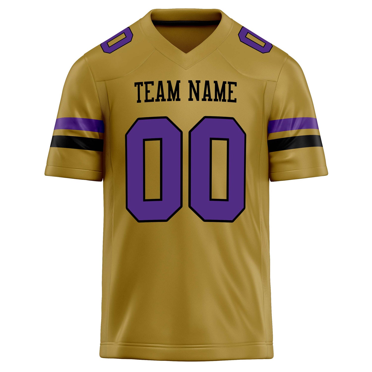 Personalized Old & Gold Purple Solid Colour Football Jersey
