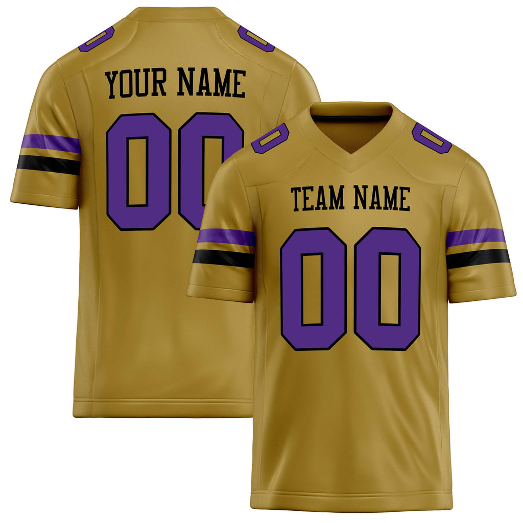 Personalized Old Gold Purple Solid Colour Football Jersey FT02240730OL322