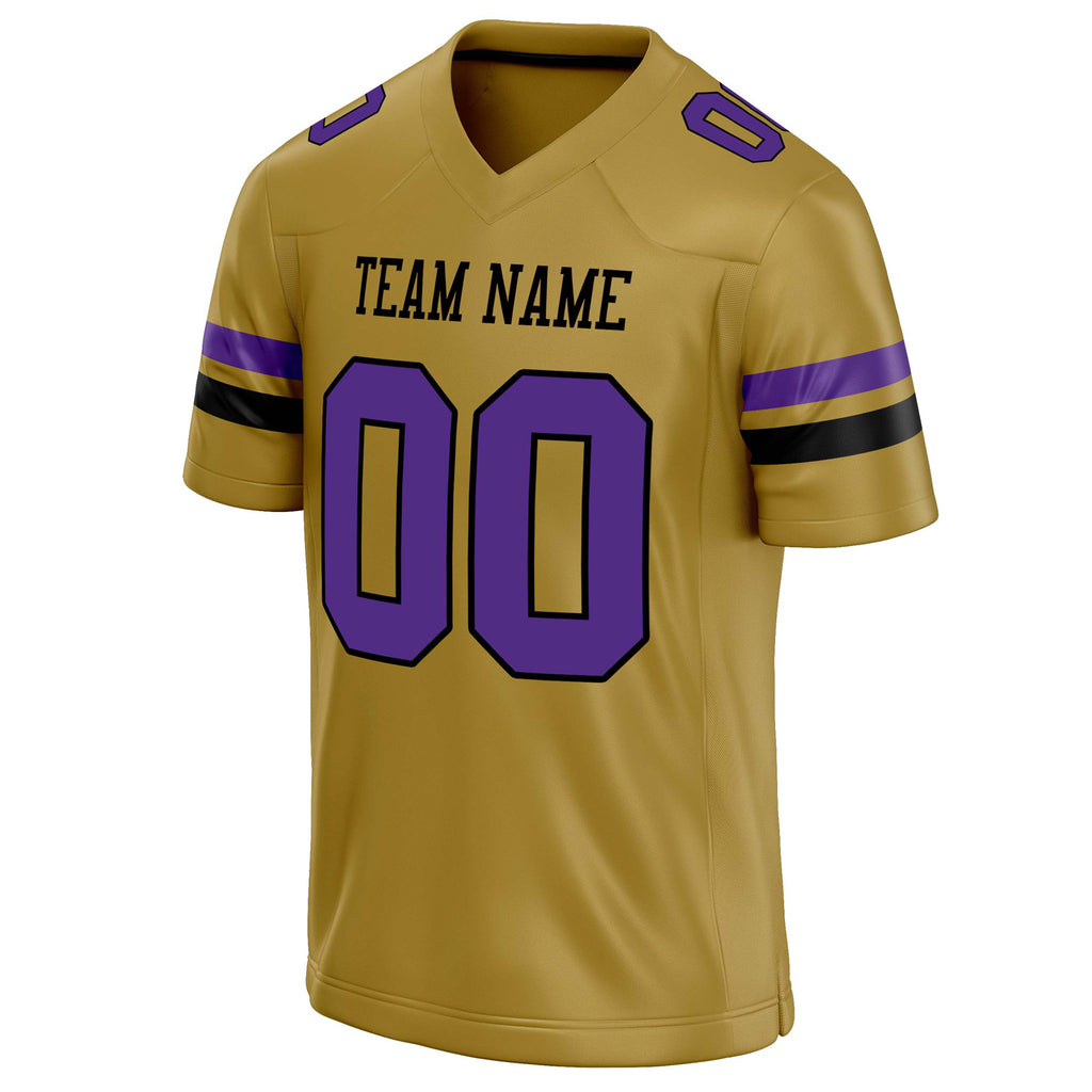 Personalized Old & Gold Purple Solid Colour Football Jersey