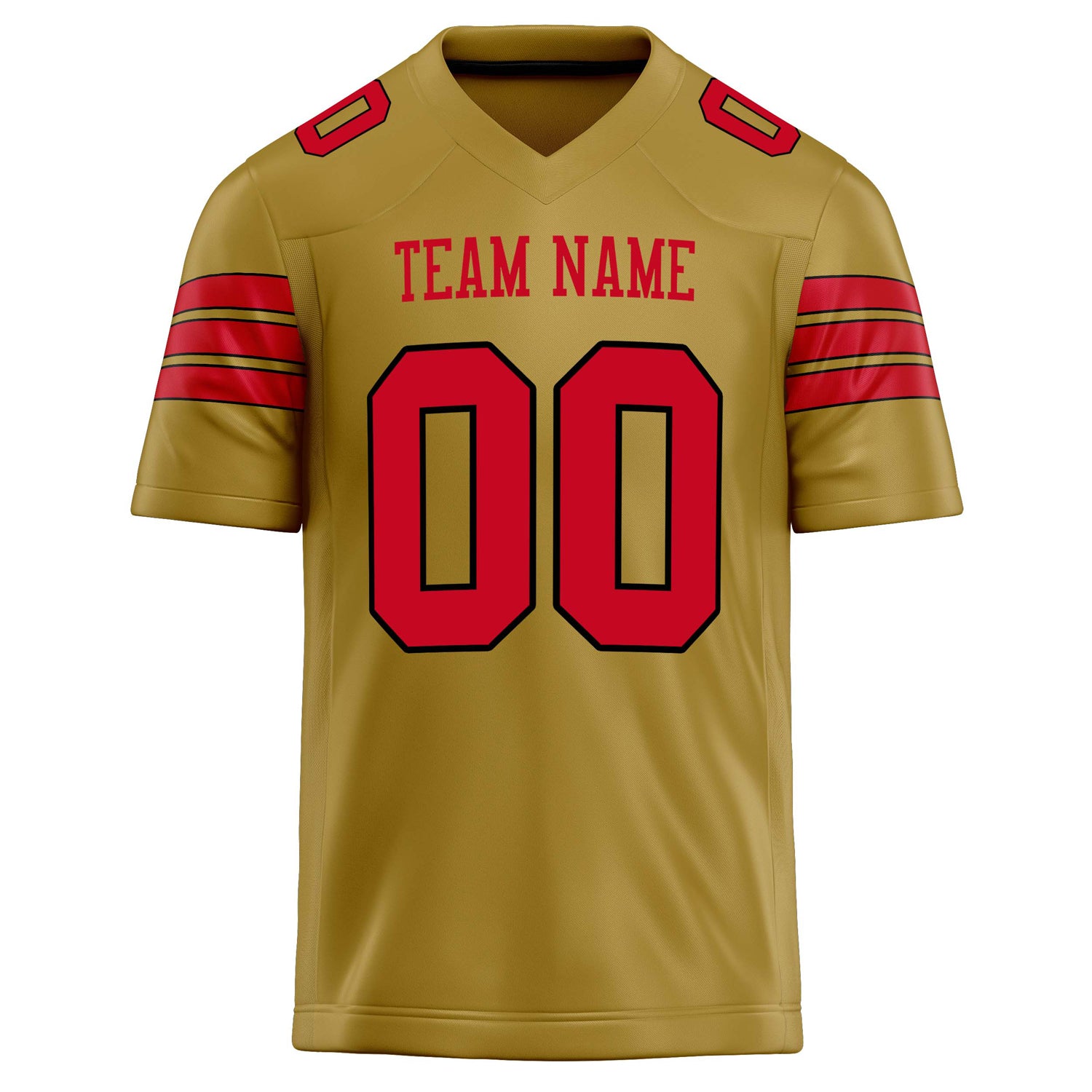Personalized Old & Gold red Solid Colour Football Jersey