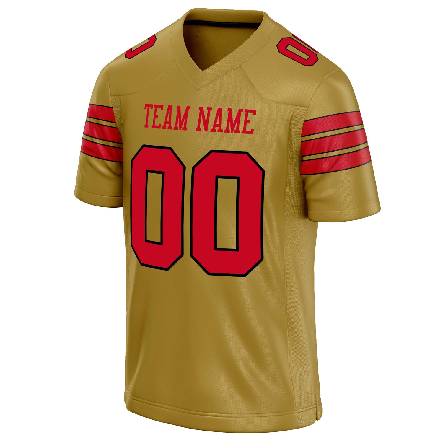 Personalized Old & Gold red Solid Colour Football Jersey