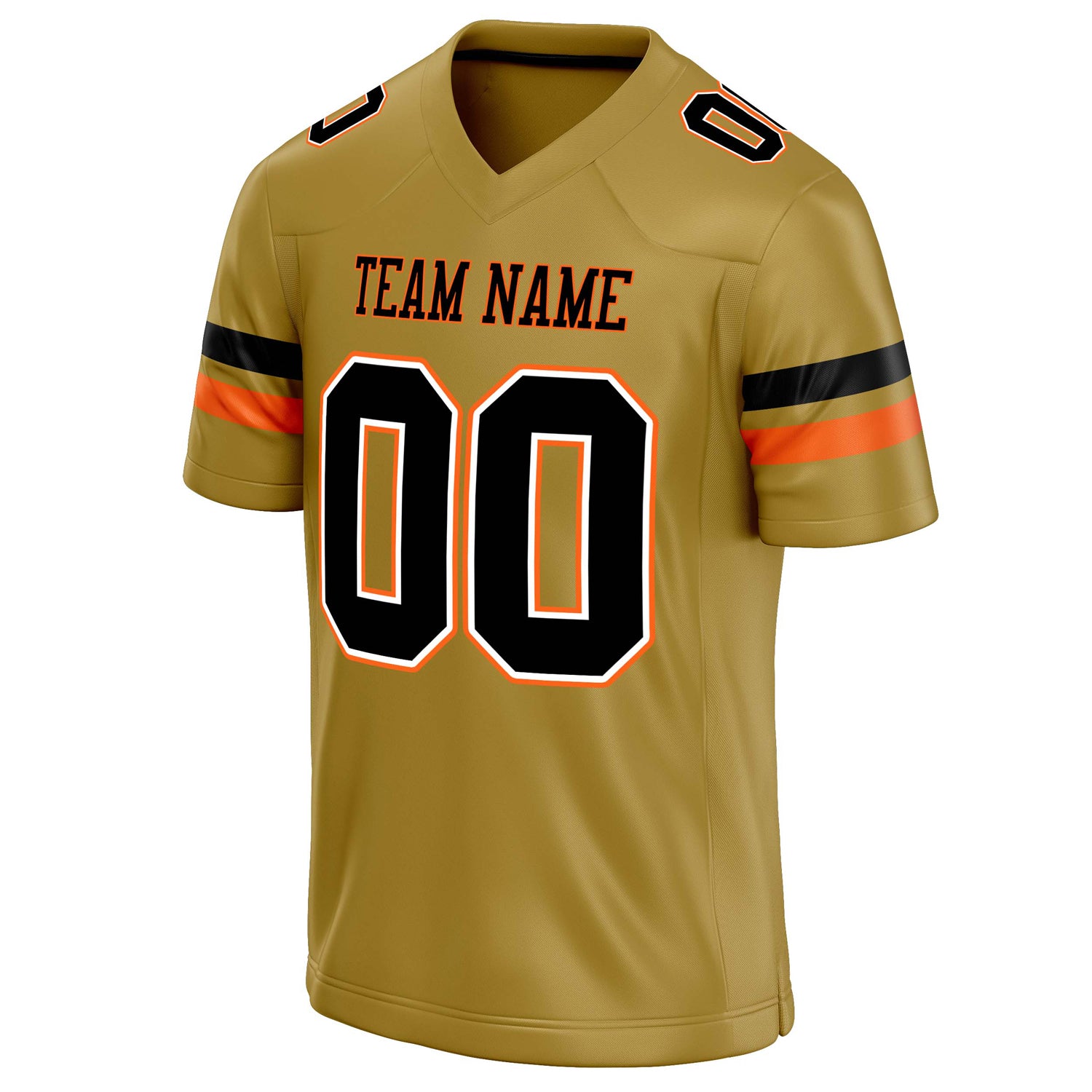 Personalized Old & Gold Black Solid Colour Football Jersey