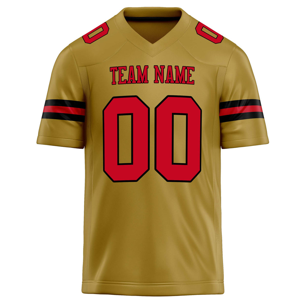 Personalized Old & Gold red Solid Colour Football Jersey