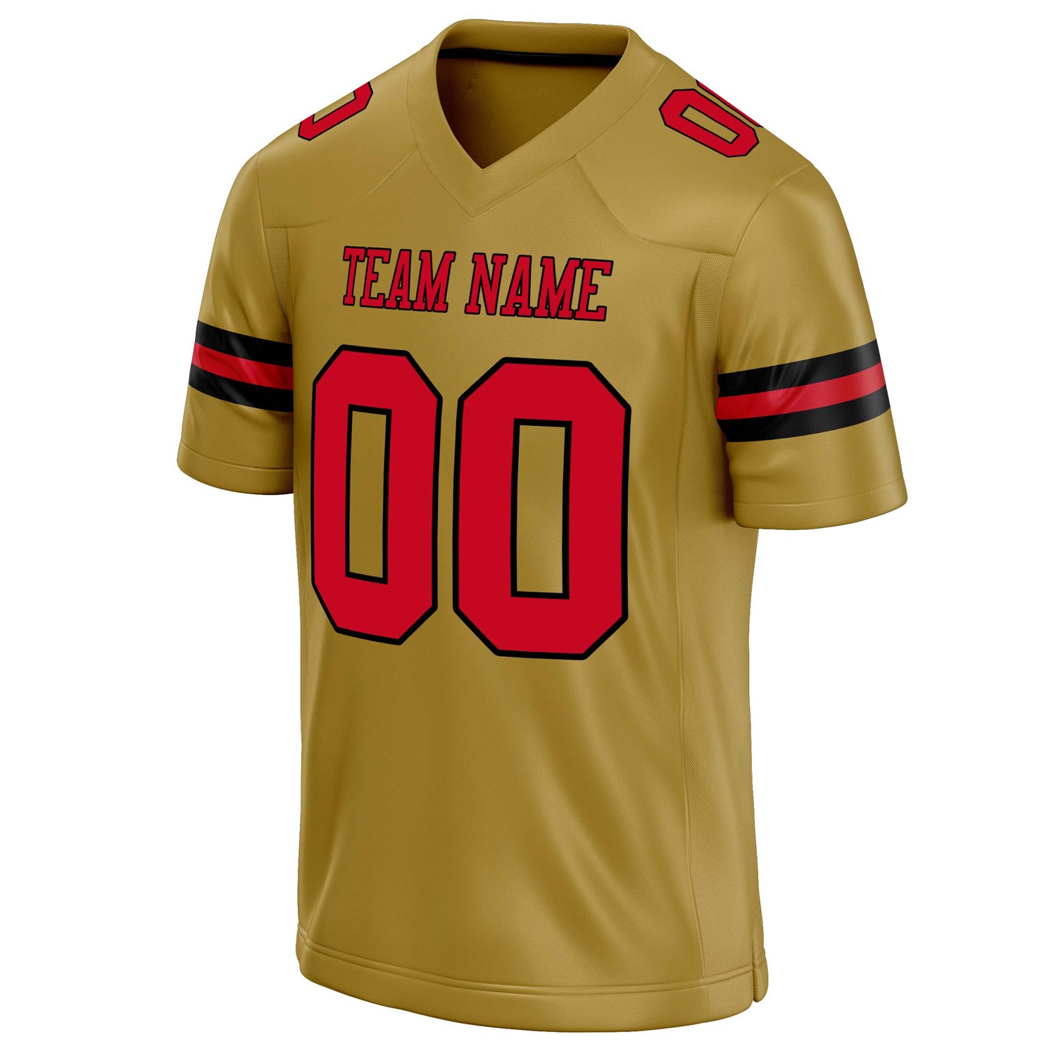 Personalized Old & Gold red Solid Colour Football Jersey