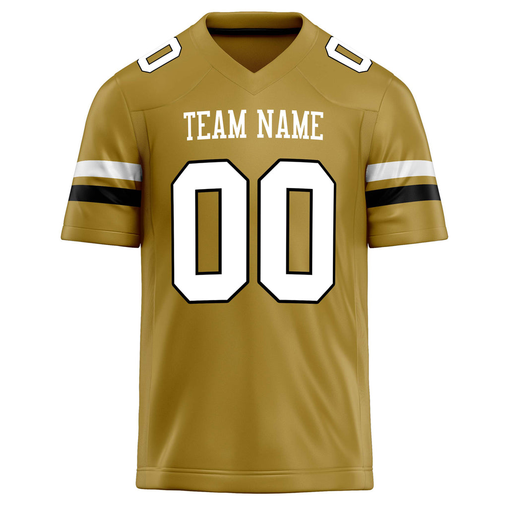 Personalized Old & Gold White Solid Colour Football Jersey