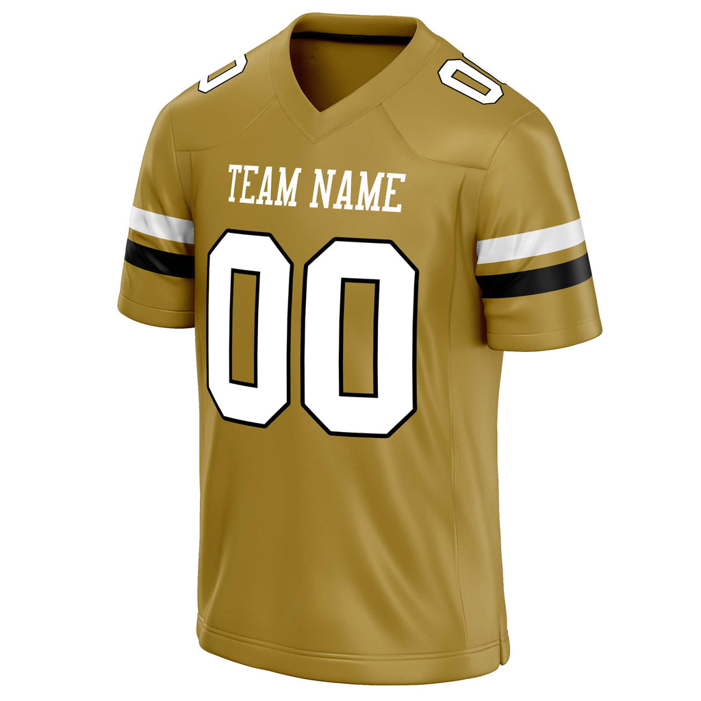 Personalized Old & Gold White Solid Colour Football Jersey
