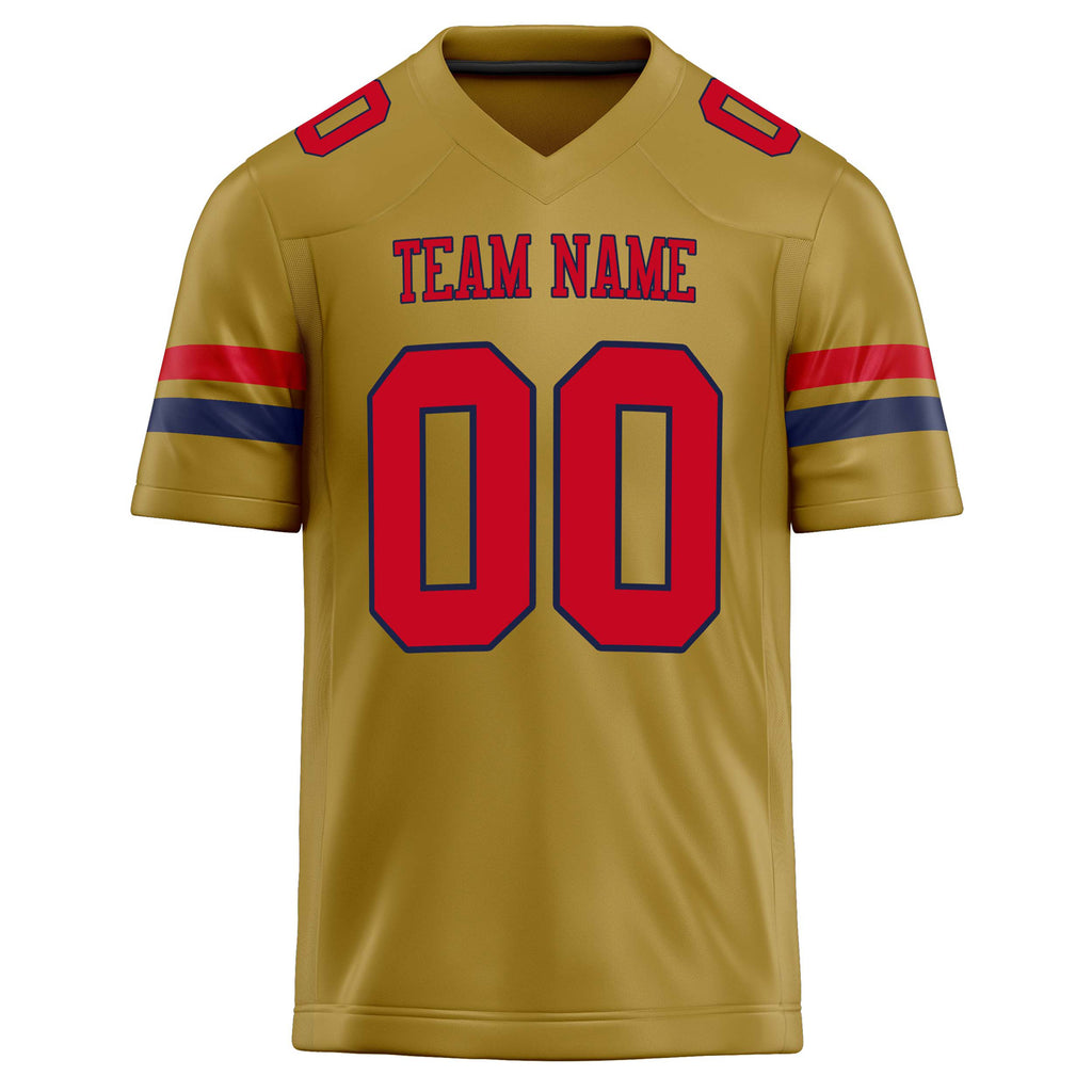 Personalized Old & Gold red Solid Colour Football Jersey
