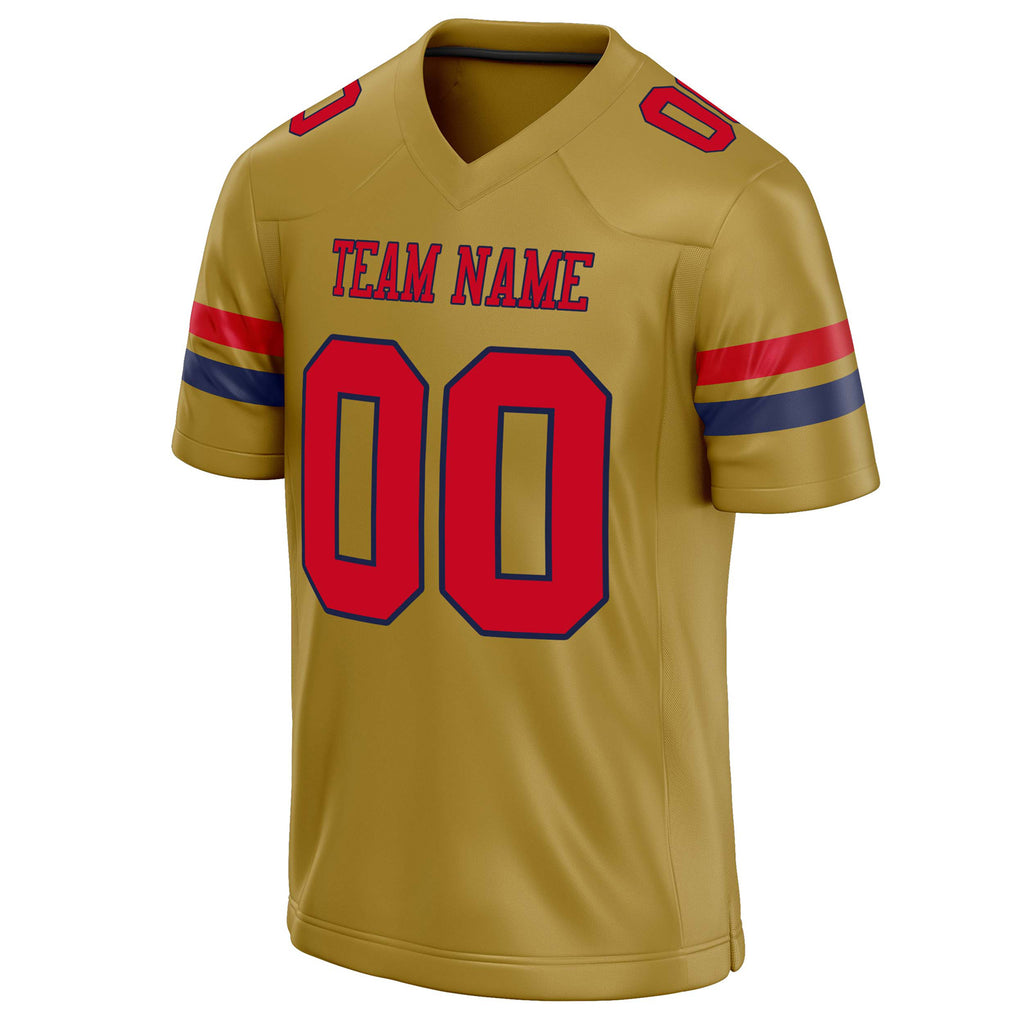 Personalized Old & Gold red Solid Colour Football Jersey