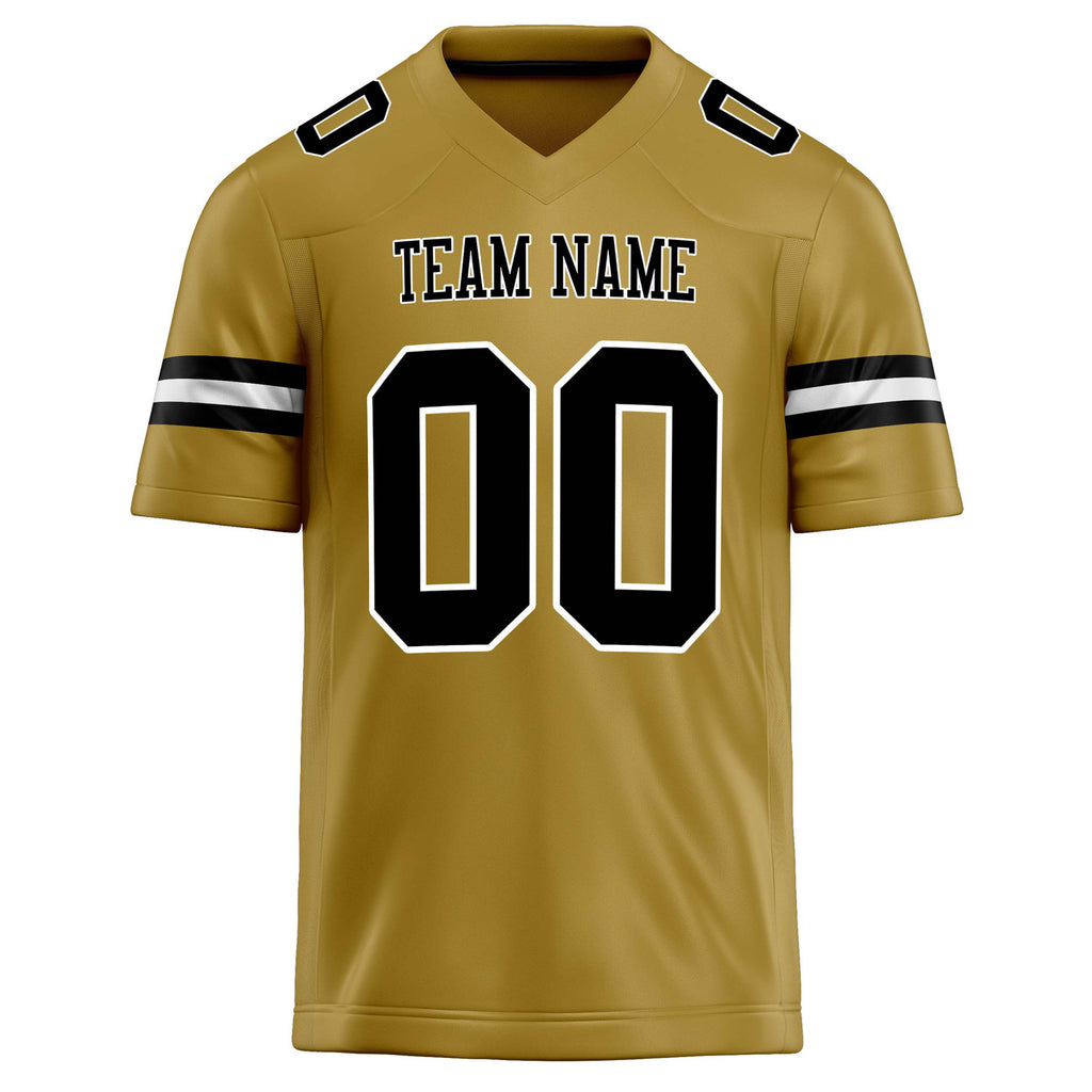 Personalized Old & Gold Black Solid Colour Football Jersey