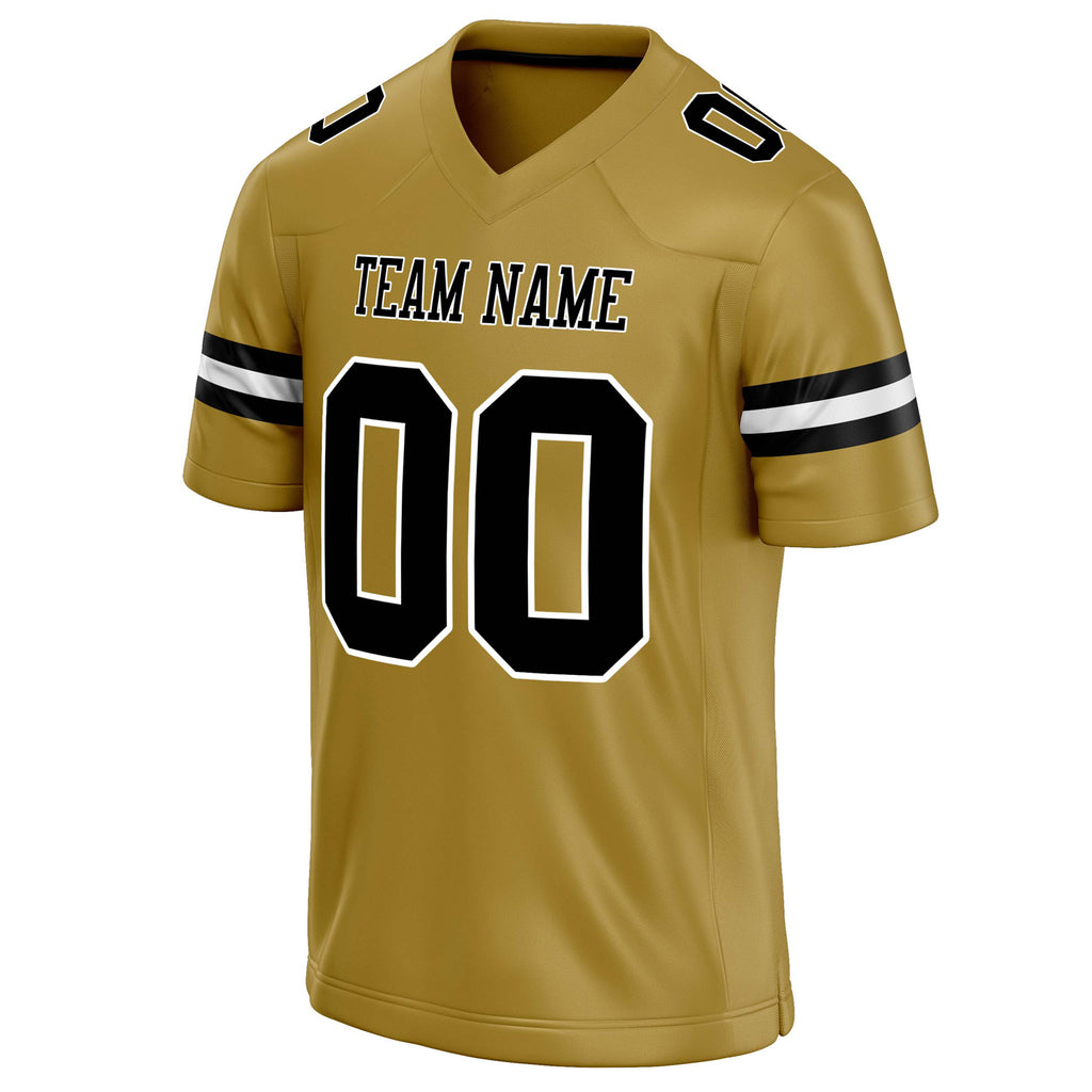 Personalized Old & Gold Black Solid Colour Football Jersey