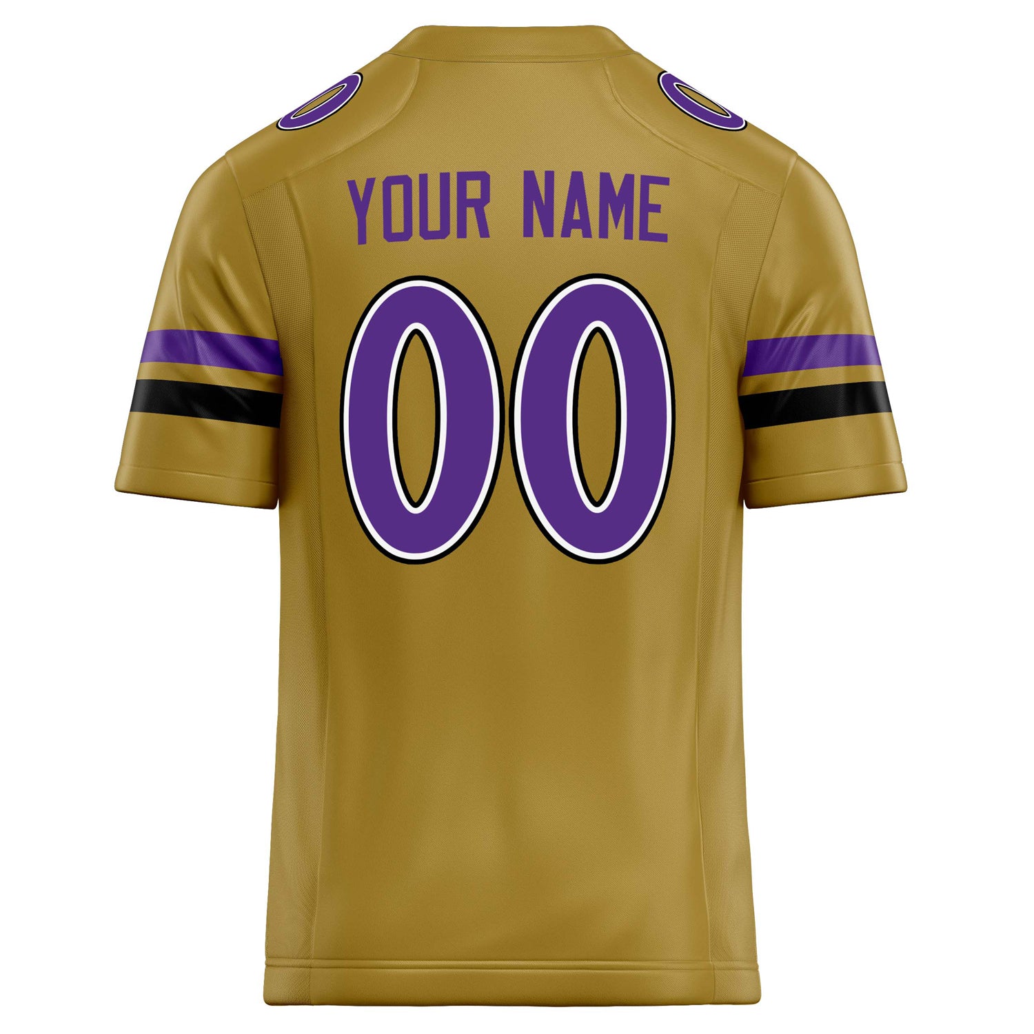 Personalized Old & Gold Purple Solid Colour Football Jersey