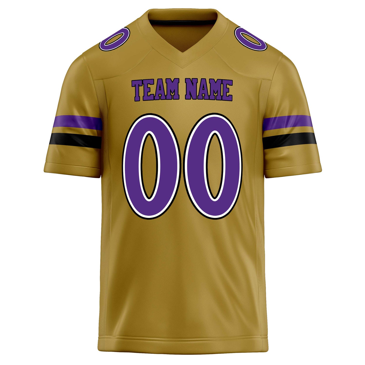 Personalized Old & Gold Purple Solid Colour Football Jersey