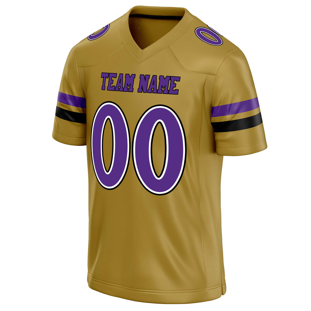 Personalized Old & Gold Purple Solid Colour Football Jersey