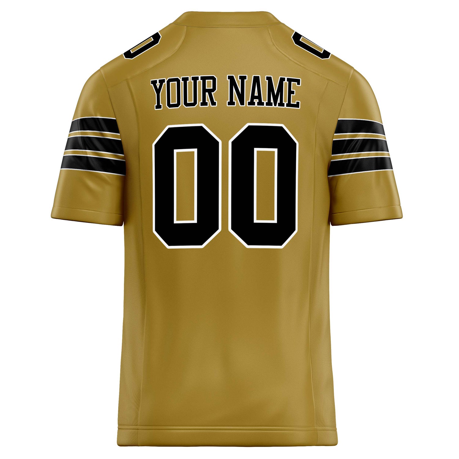 Personalized Old & Gold Black Solid Colour Football Jersey