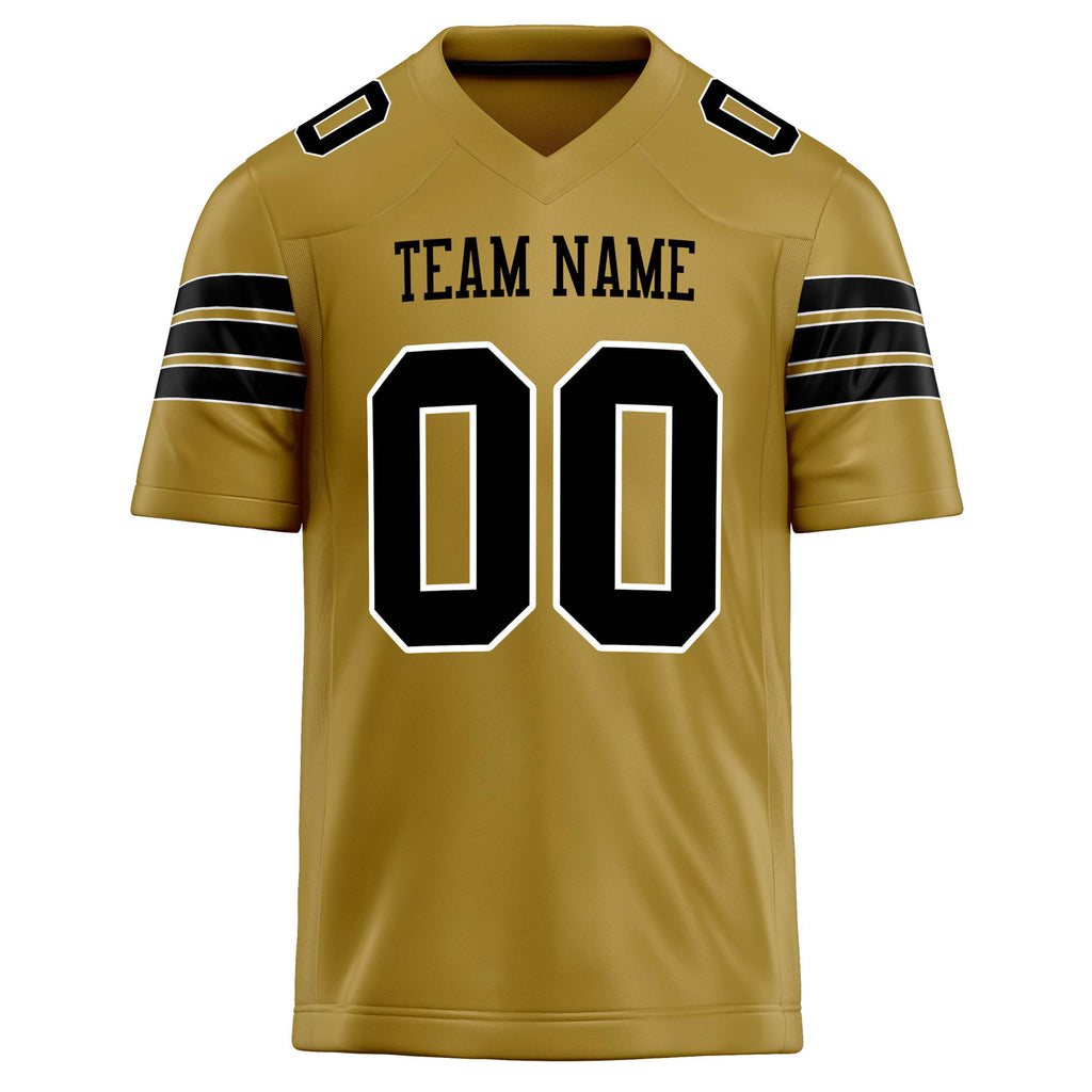 Personalized Old & Gold Black Solid Colour Football Jersey