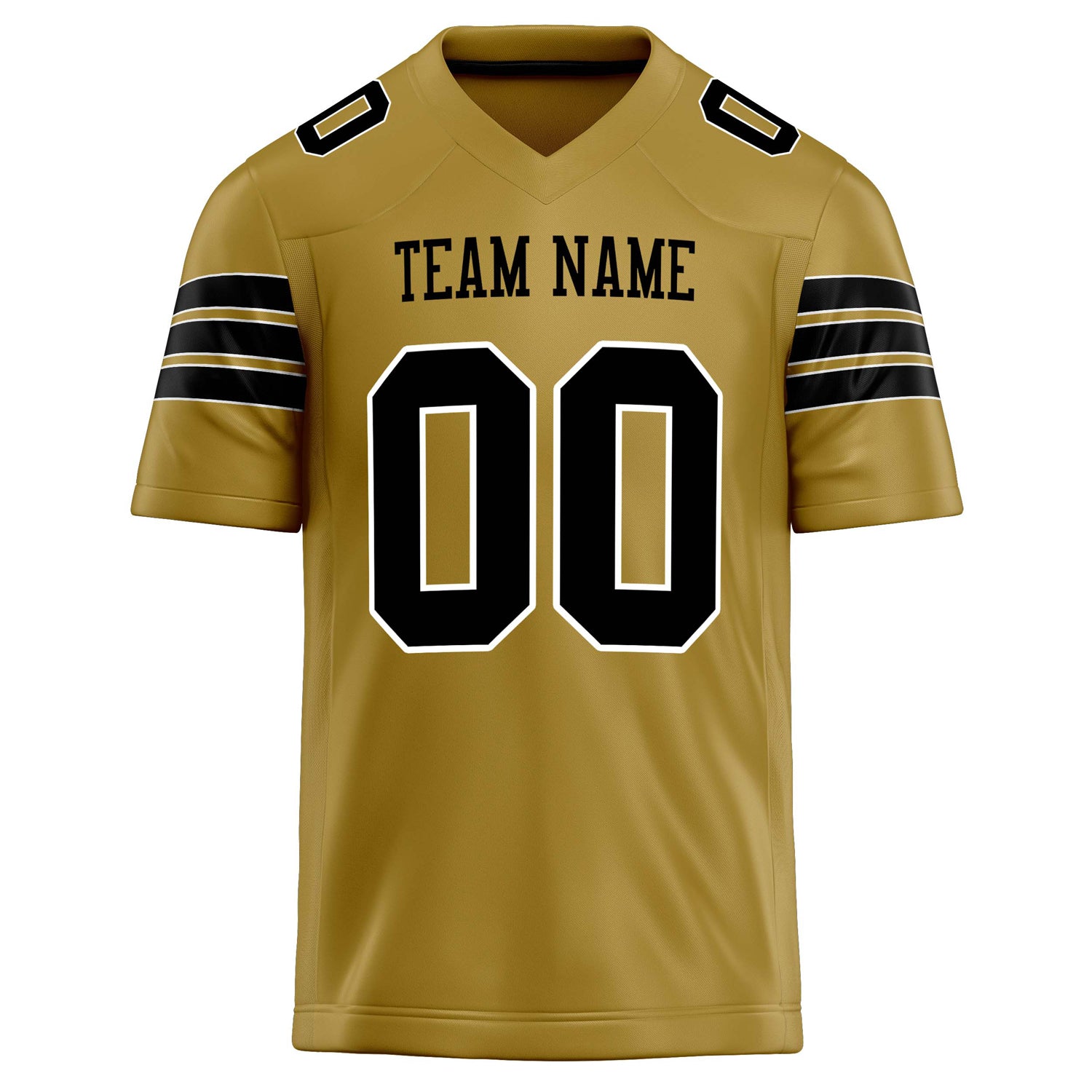 Personalized Old & Gold Black Solid Colour Football Jersey