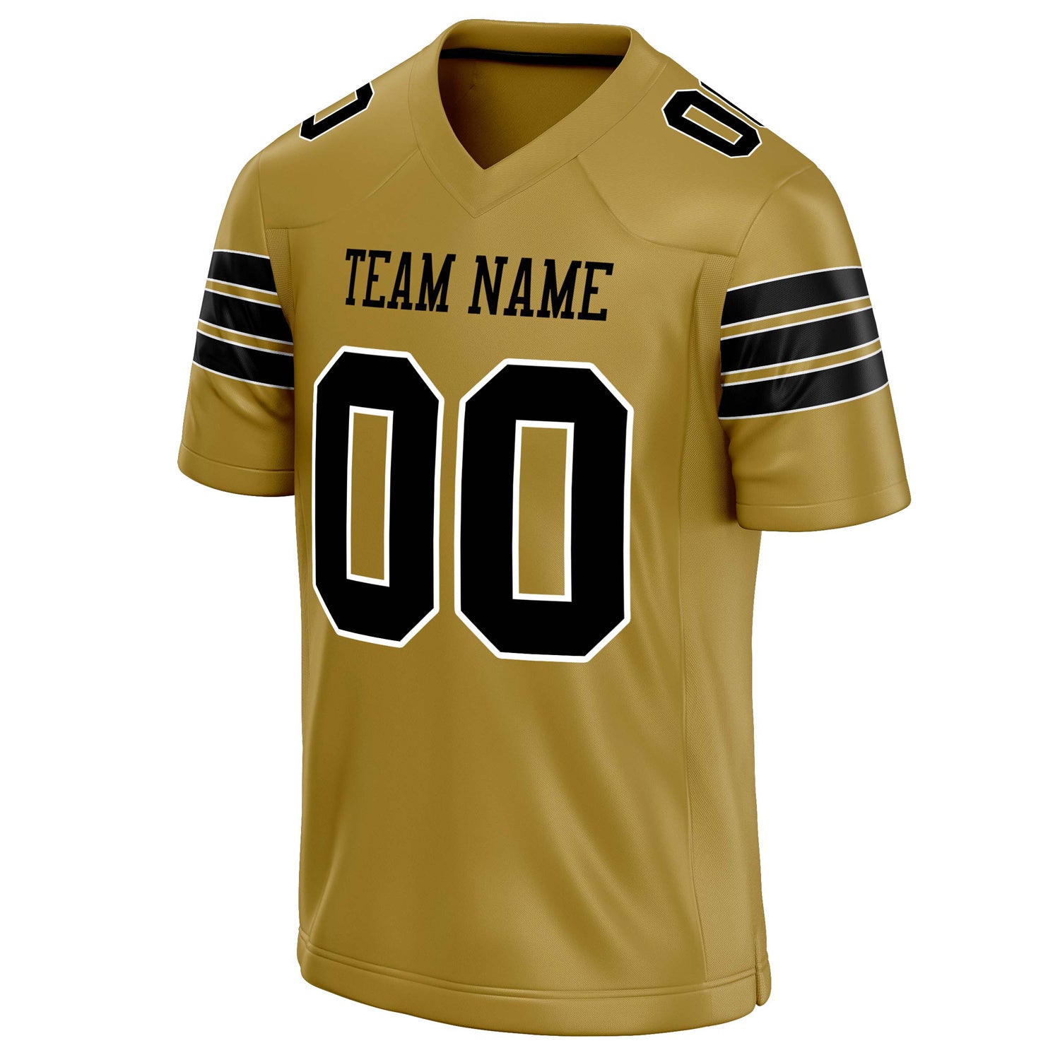 Personalized Old & Gold Black Solid Colour Football Jersey