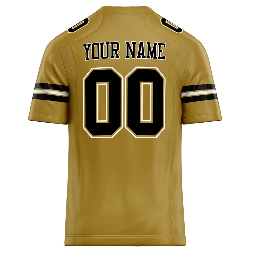 Personalized Old & Gold Black Solid Colour Football Jersey
