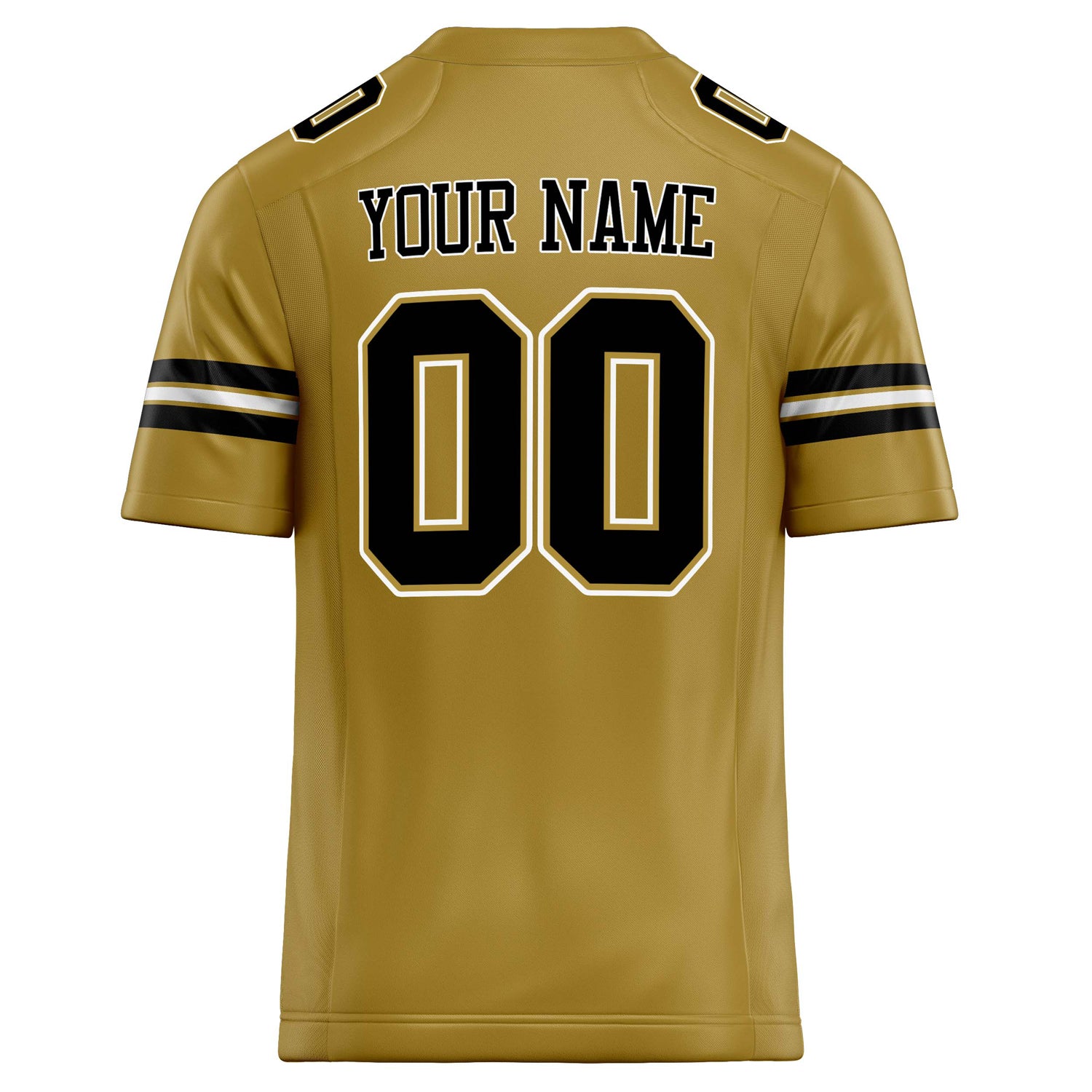 Personalized Old & Gold Black Solid Colour Football Jersey