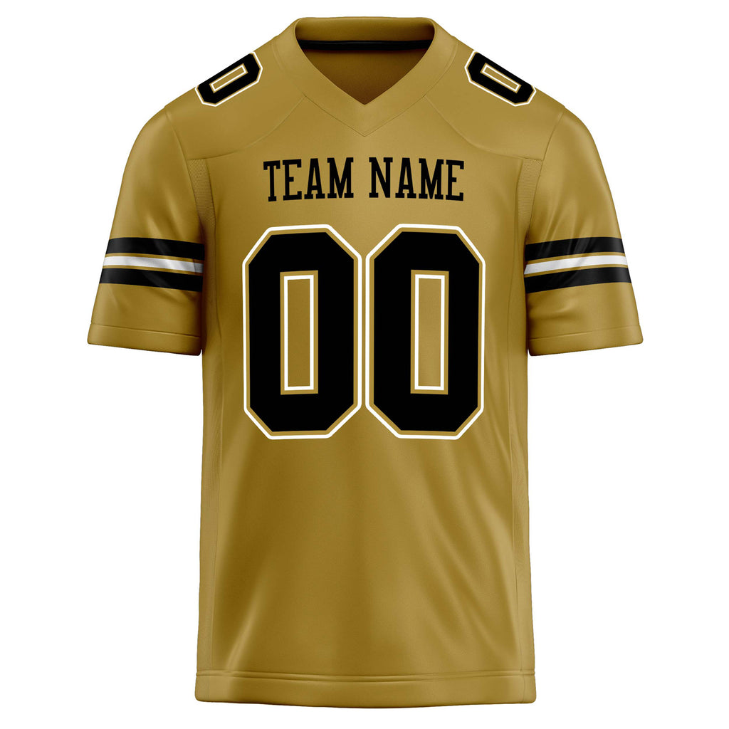Personalized Old & Gold Black Solid Colour Football Jersey