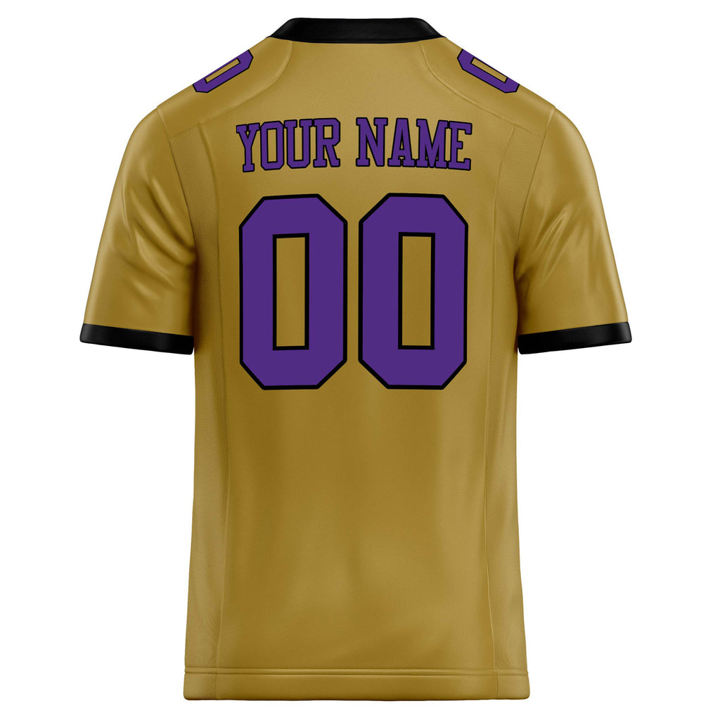 Personalized Old & Gold Purple Solid Colour Football Jersey
