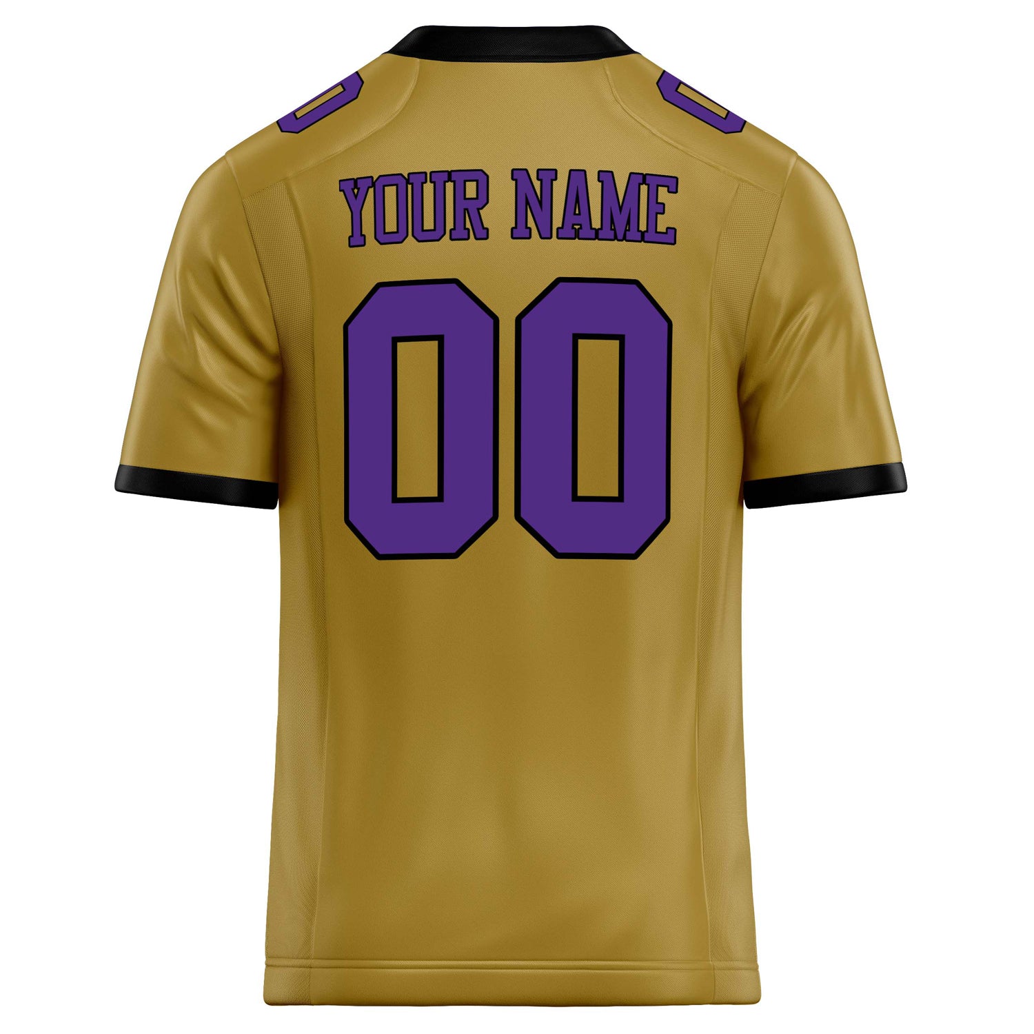Personalized Old & Gold Purple Solid Colour Football Jersey