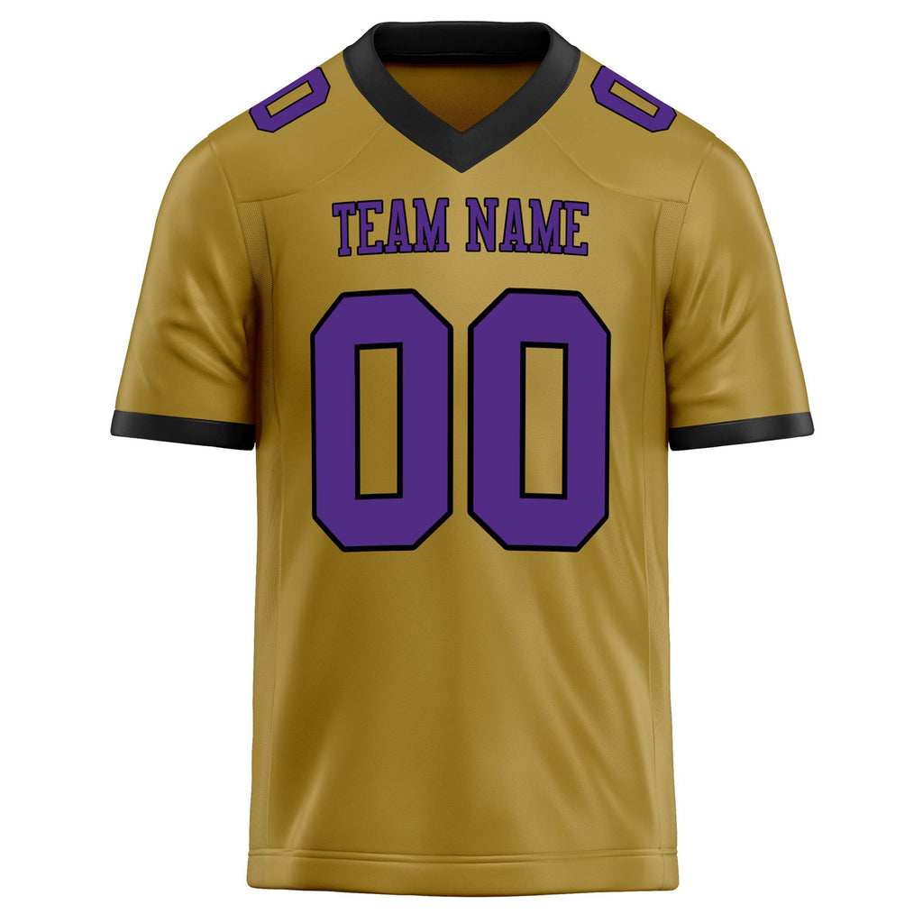 Personalized Old & Gold Purple Solid Colour Football Jersey