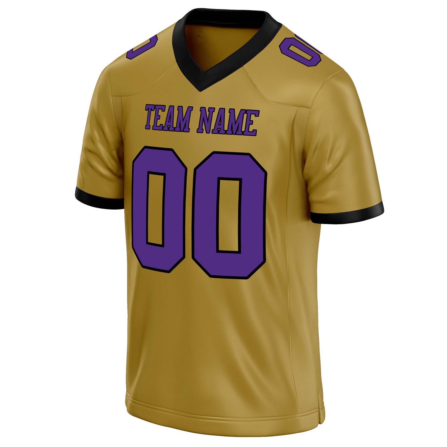 Personalized Old & Gold Purple Solid Colour Football Jersey