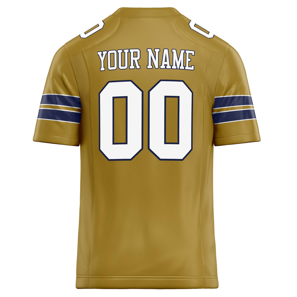 Personalized Old & Gold White Solid Colour Football Jersey