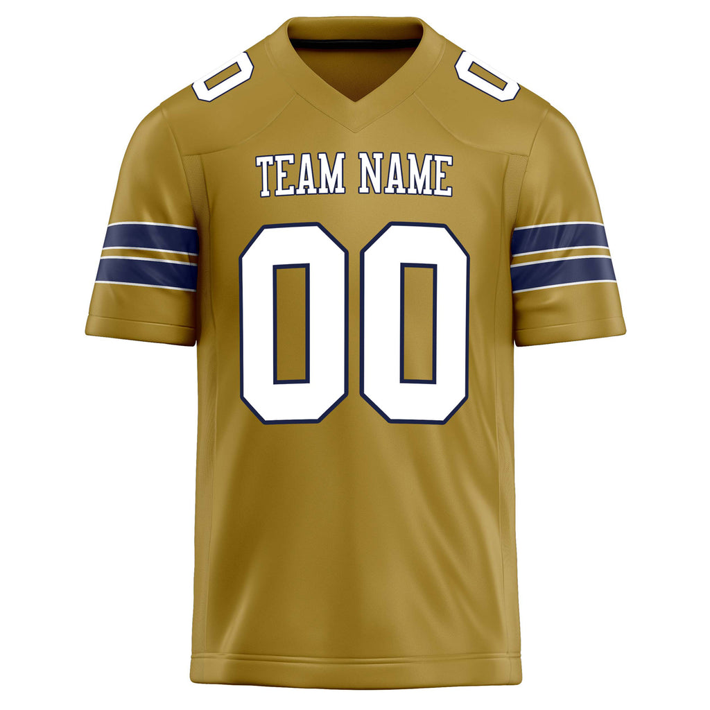 Personalized Old & Gold White Solid Colour Football Jersey