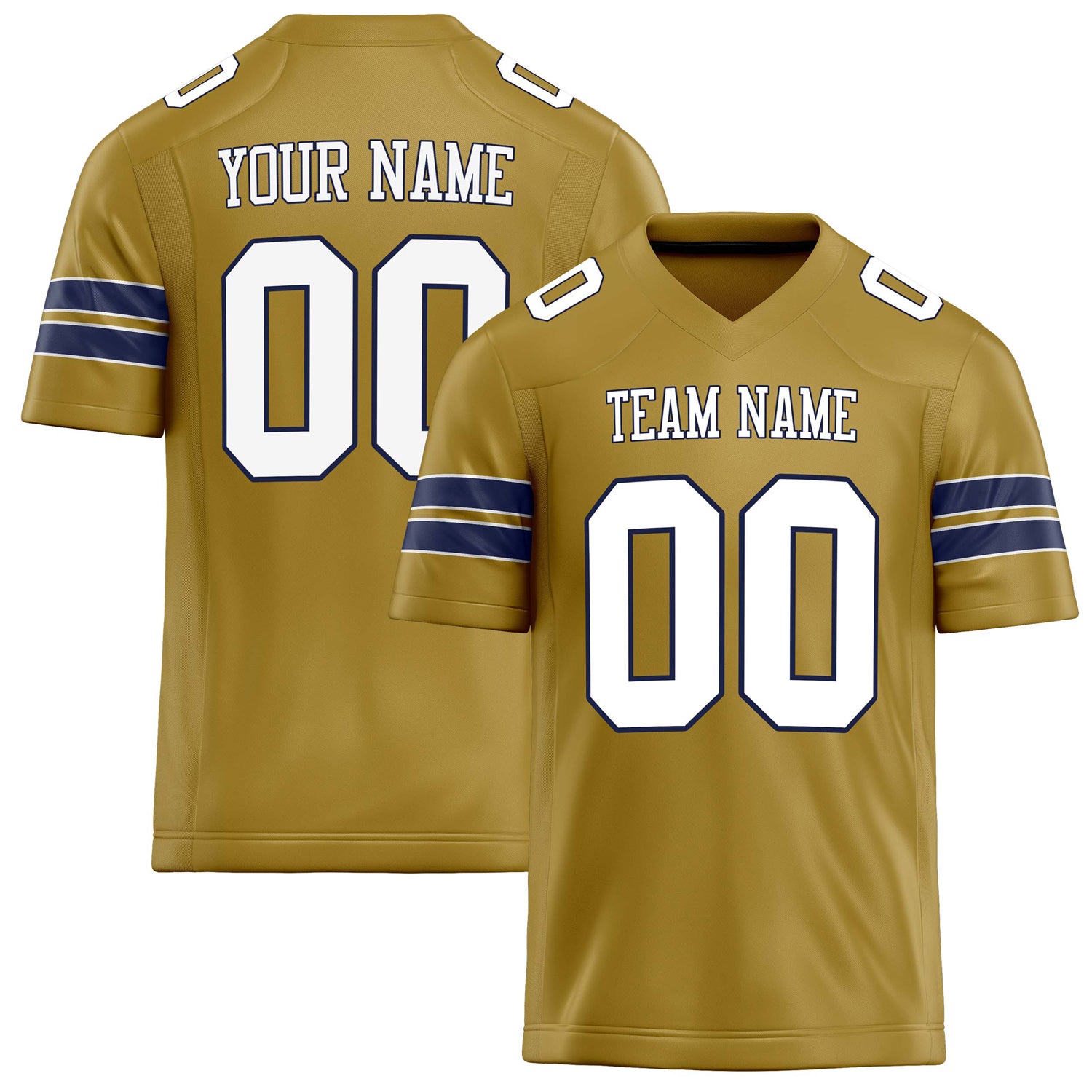 Personalized Old Gold White Solid Colour Football Jersey FT02240730OL333