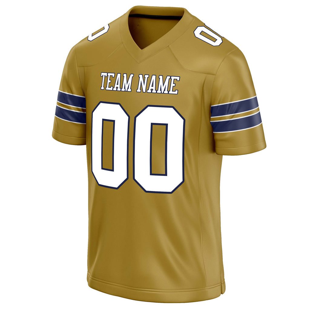Personalized Old & Gold White Solid Colour Football Jersey