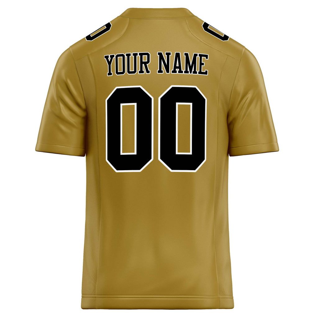 Personalized Old & Gold Black Solid Colour Football Jersey