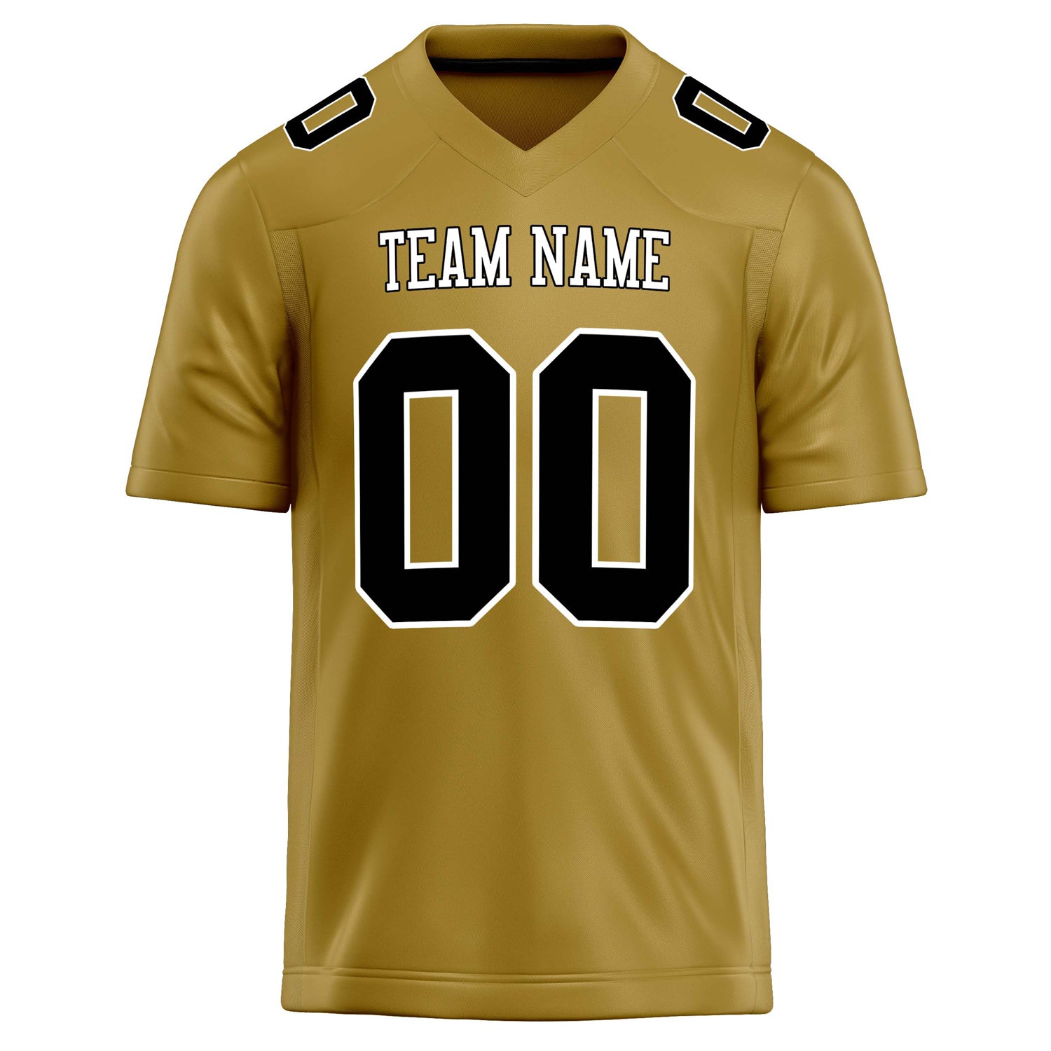 Personalized Old & Gold Black Solid Colour Football Jersey