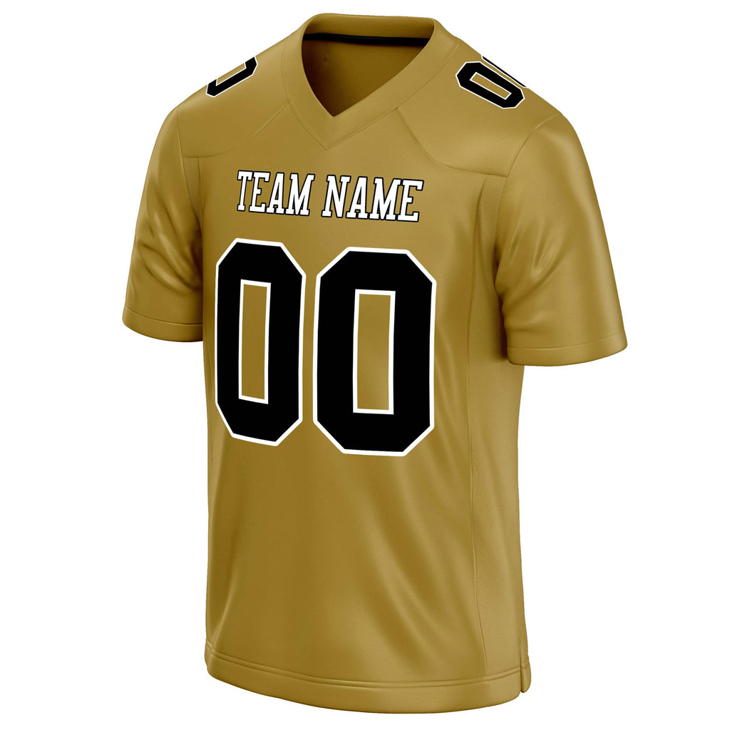 Personalized Old & Gold Black Solid Colour Football Jersey