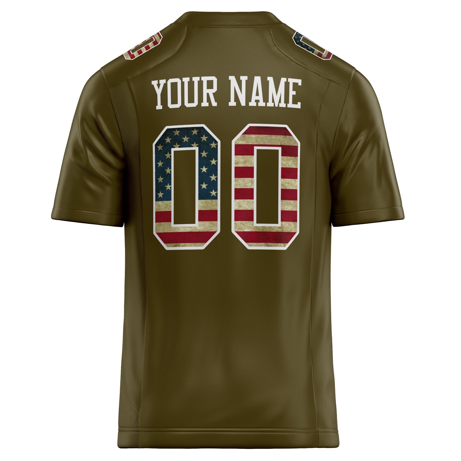 Personalized Olive & White Solid Colour Football Jersey