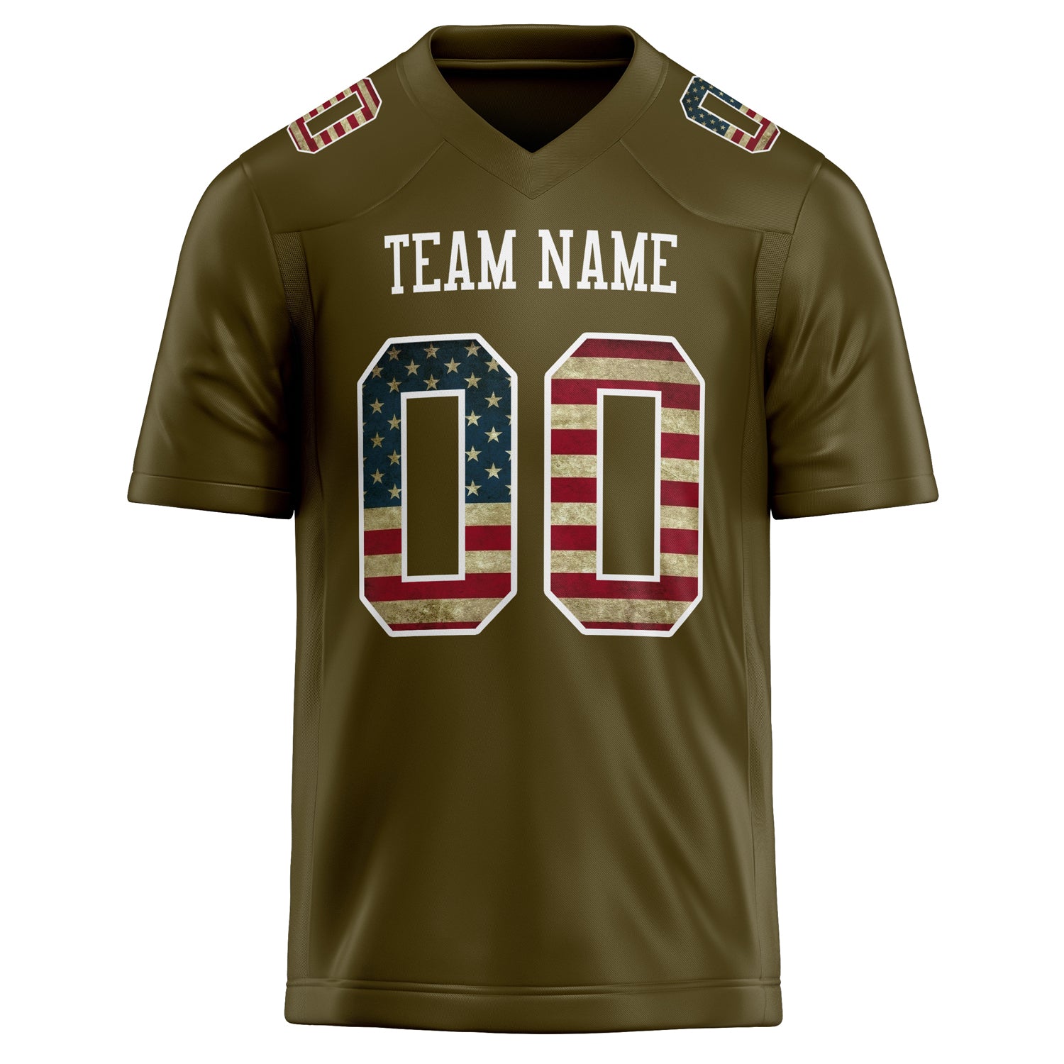 Personalized Olive & White Solid Colour Football Jersey