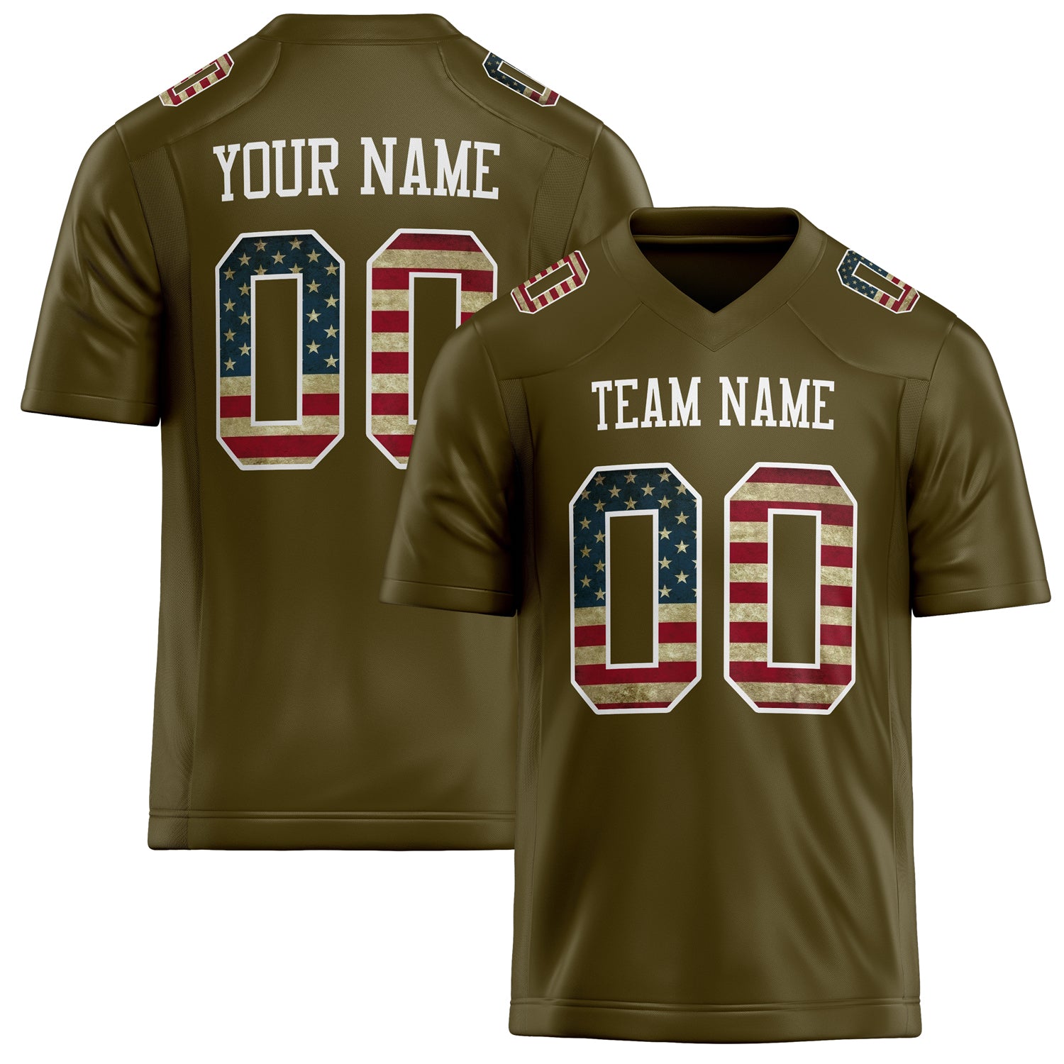 Personalized Olive White Solid Colour Football Jersey FT02240730OL335