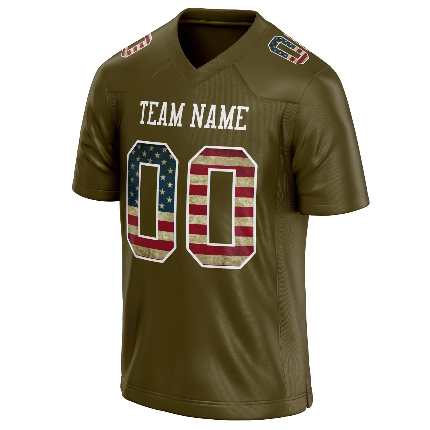 Personalized Olive & White Solid Colour Football Jersey