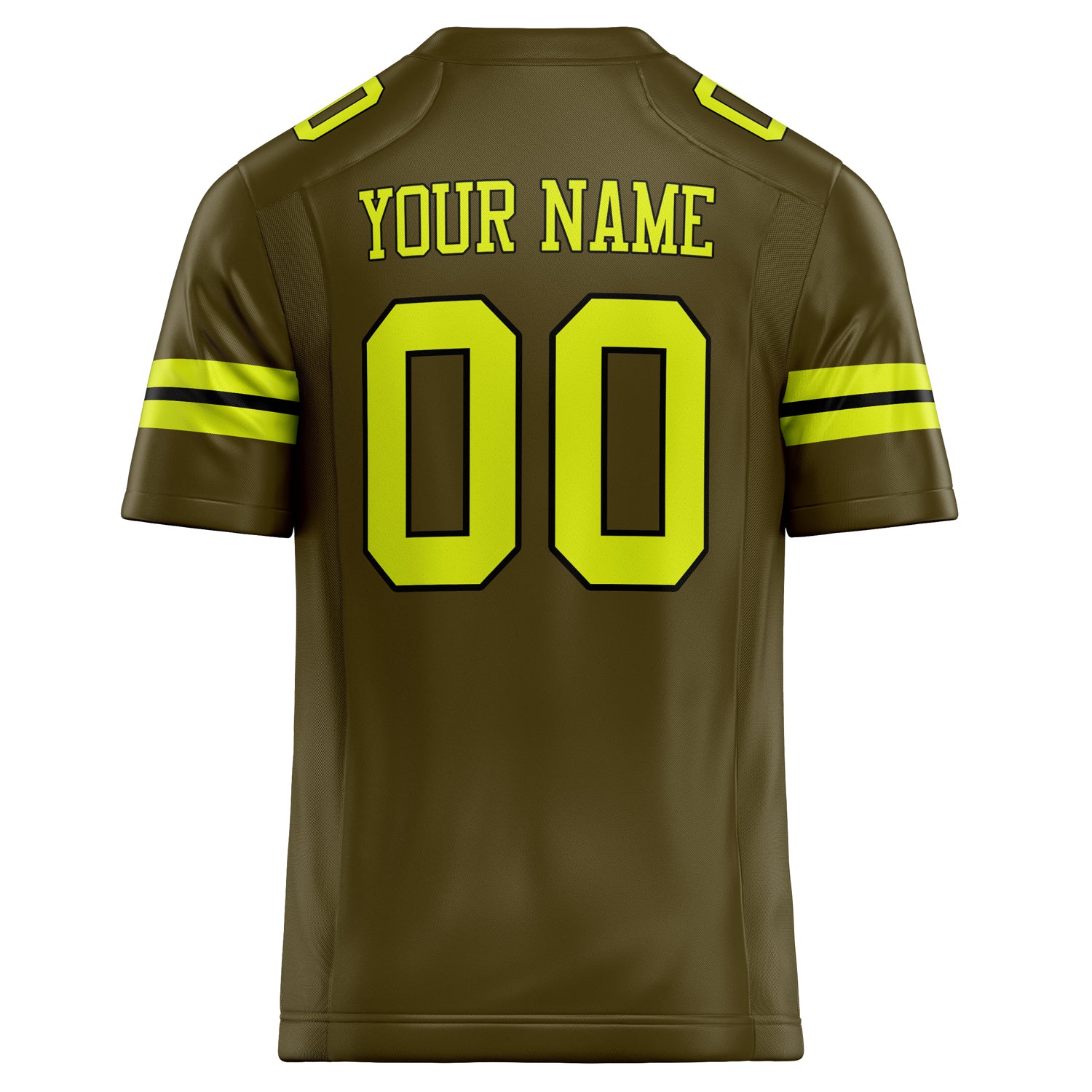 Personalized Olive & neon yellow Solid Colour Football Jersey