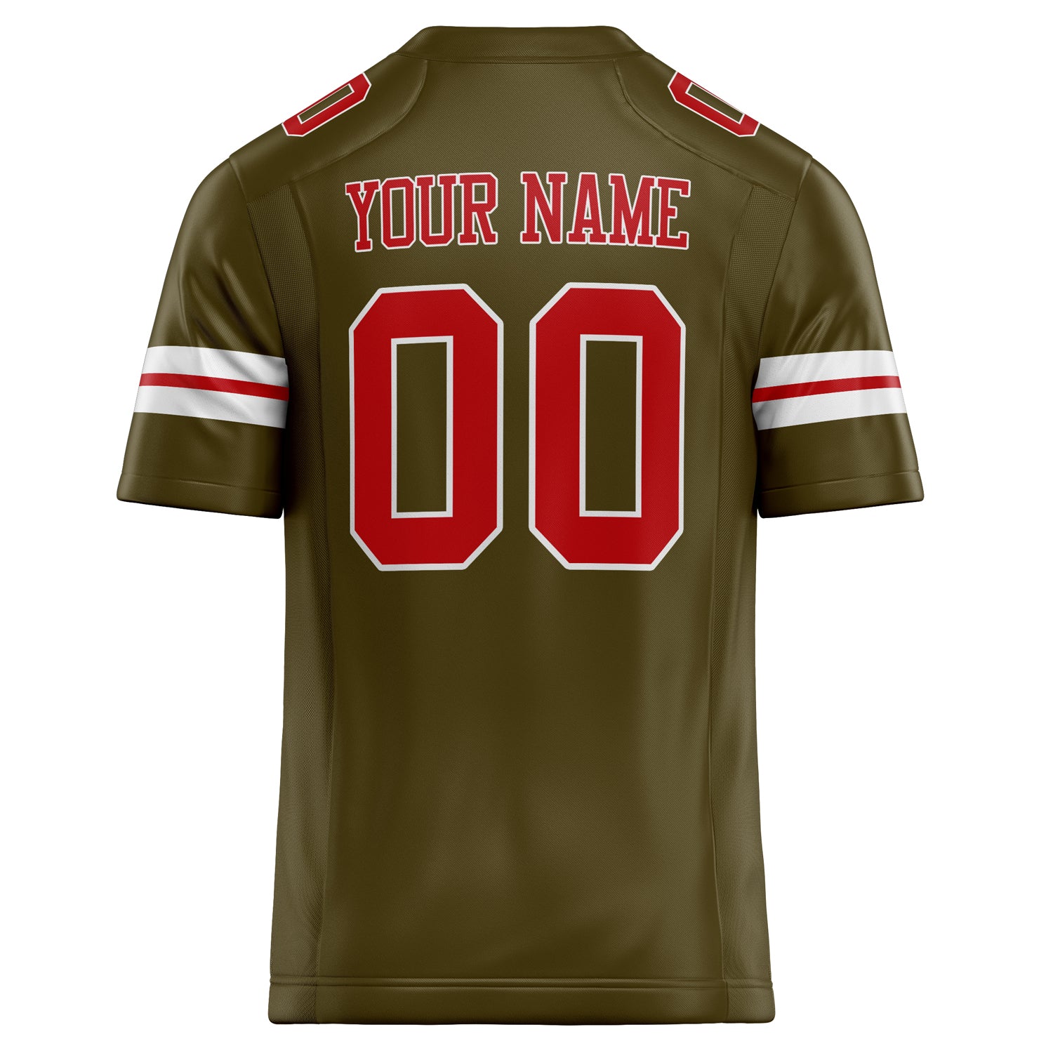 Personalized Olive & red Solid Colour Football Jersey