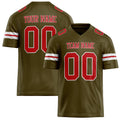 Personalized Olive red Solid Colour Football Jersey FT02240730OL337